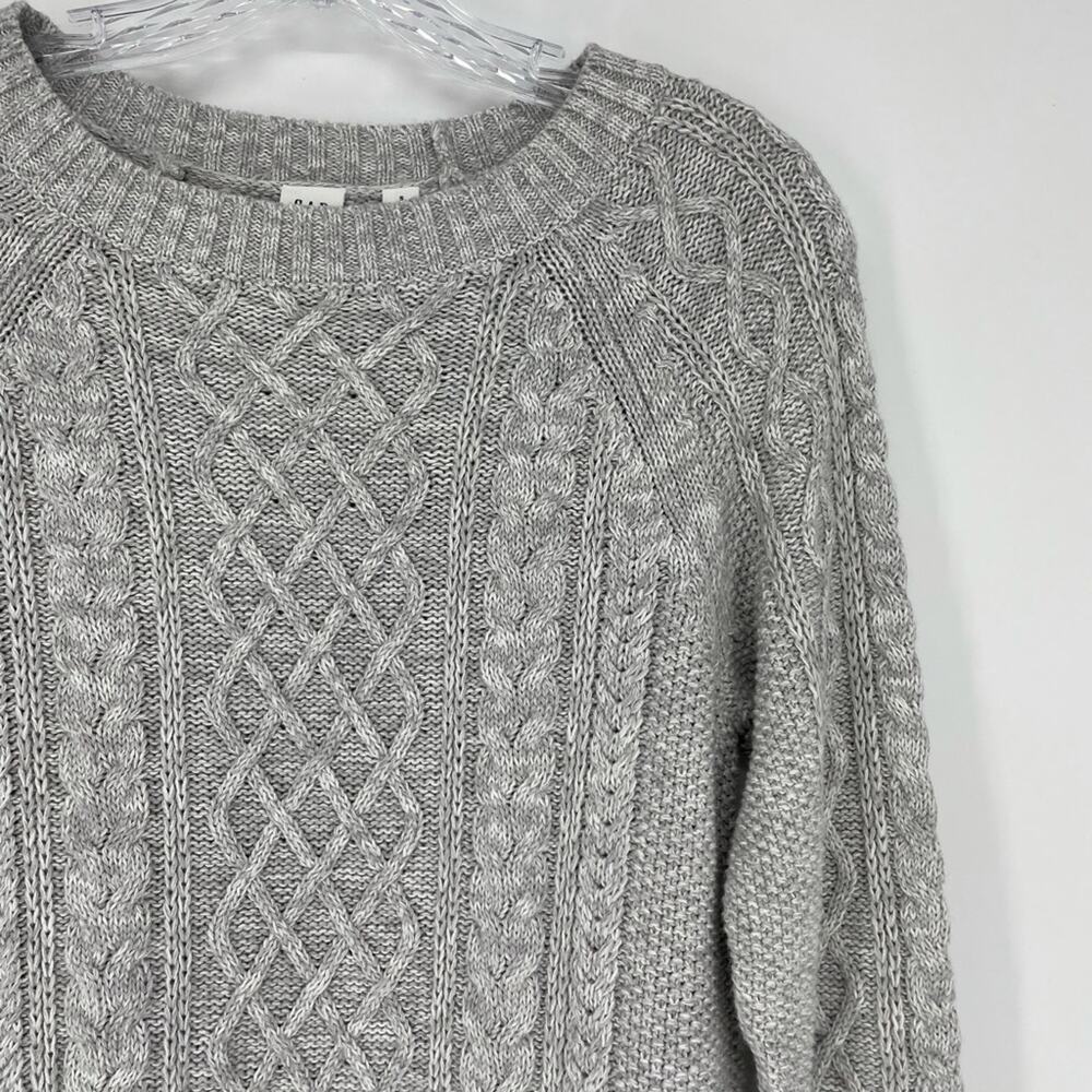 Gap Cotton Knit Gray Pullover Sweater Size Small - Picture 3 of 6